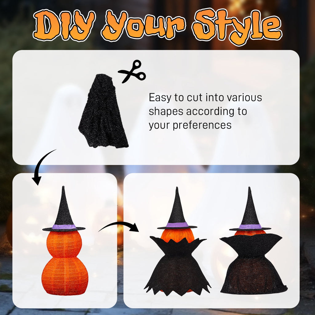Yescom 5ft Halloween Pumpkins,Stacked Foldable,Jack O Lantern,LED Lights Party Outdoor Decorations 2026