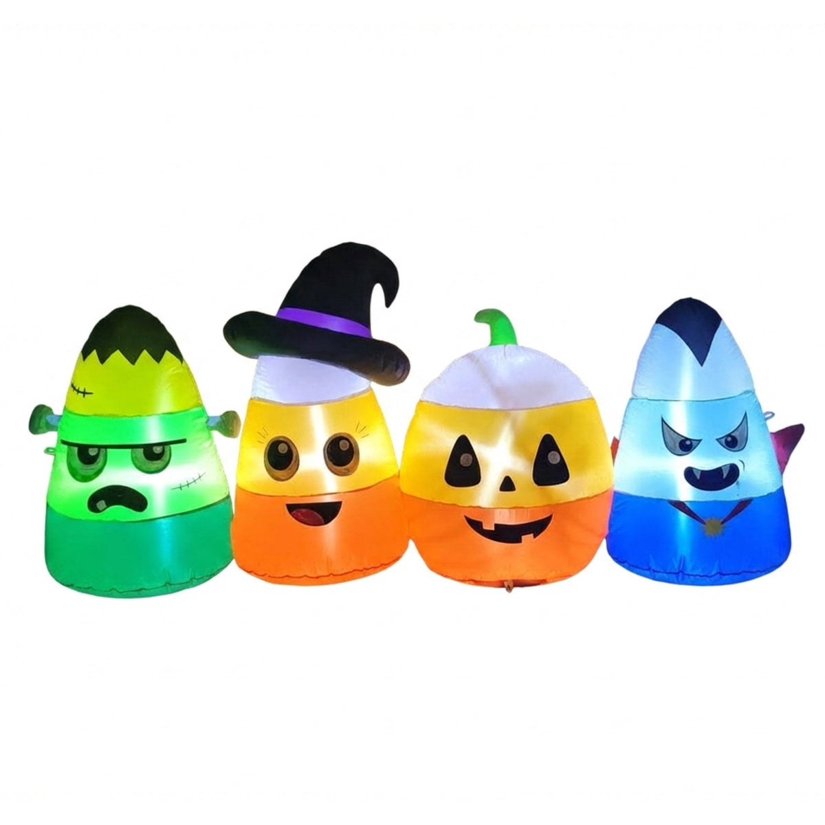 Candy Corn Characters Airblown Yard Inflatable, Multicolor, 6', Halloween by Way To Celebrate