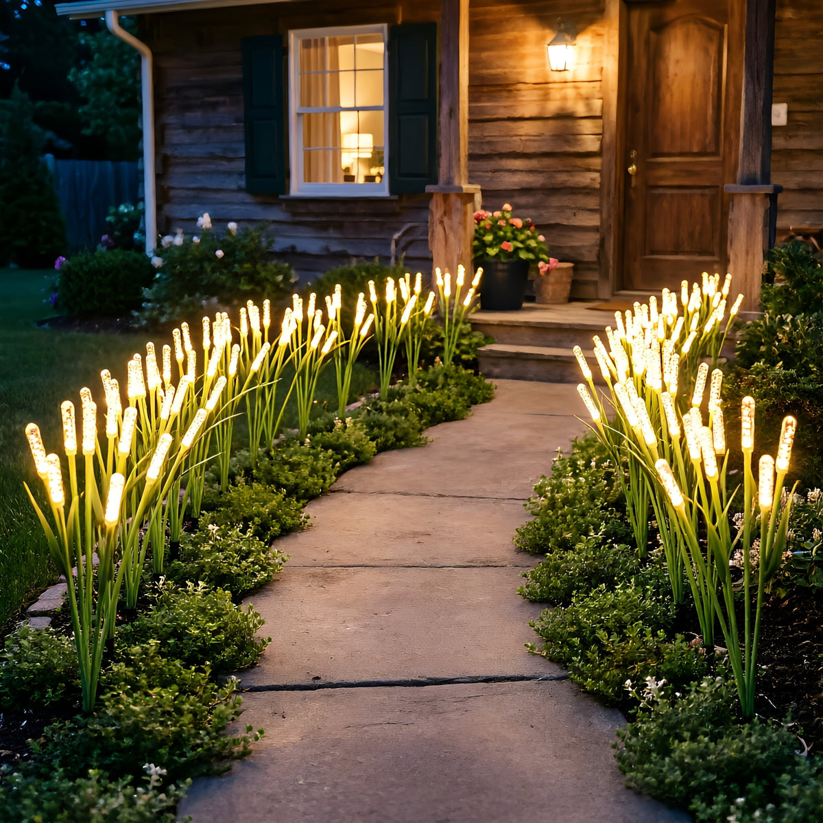 5‑15 Pack IP44 Waterproof Solar Reed Stake Lights, Outdoor LED Landscape Lighting, Yard Pathway Courtyard Decor, Holiday Ornament for Halloween, Thanksgiving, Harvest Festival