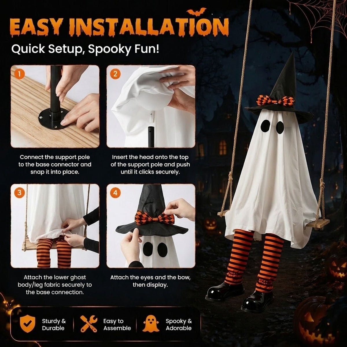 Halloween Animatronics Outdoor 72", Light Up Grim Reaper Street Lamp Post with Glowing Eyes, Life Size Standing Skeleton Decor for Lawn Porch, 1 Pack