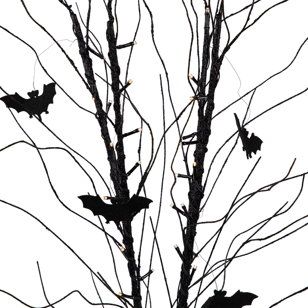Northlight Pre-Lit Halloween Branch Tree with Bats - 50" - Black - LED Warm White