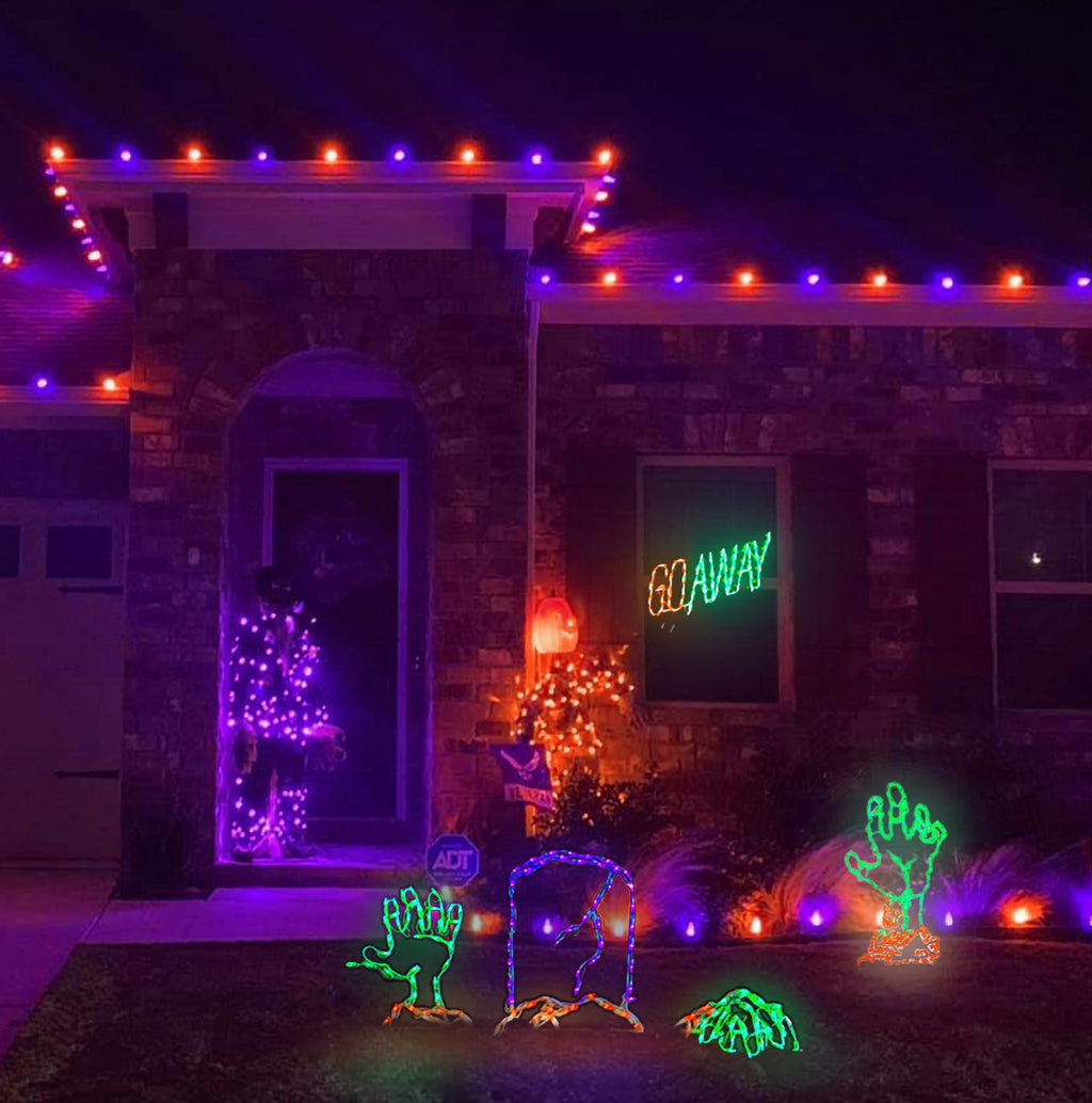 Holidynamics 36 Inch LED Wire Framed Zombie Hand Yard Decoration, 140 Lights