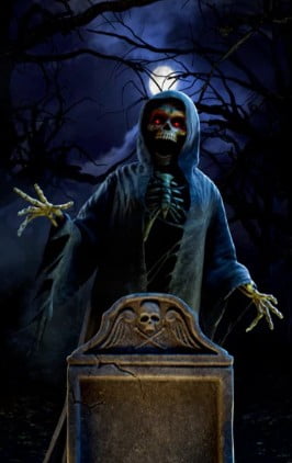 HoliScapes USB Projector Kit - AtmosFx Spooky Halloween Hollusion Vol 2 on USB + Projector + 5 ft x 9 ft Holographic Screen