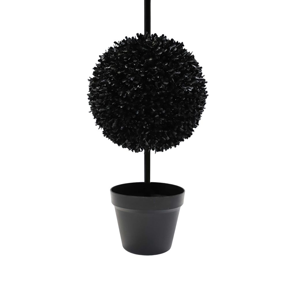 My Texas House Halloween Artificial 3-Ball Topiary, Black, 4'