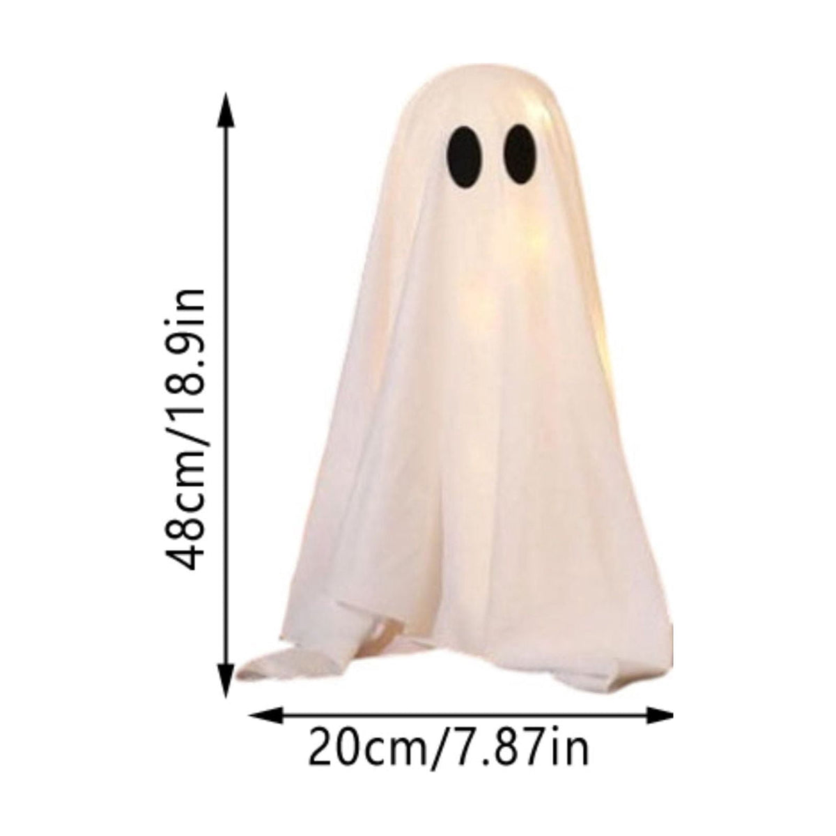 Halloween Decorations Outdoor, Lighted Hanging Ghost Decor with Witch Hat & Broom, LED Flying Ghost Decoration for Porch, Yard, Tree, Patio, Haunted House & Indoor Party 43.3in