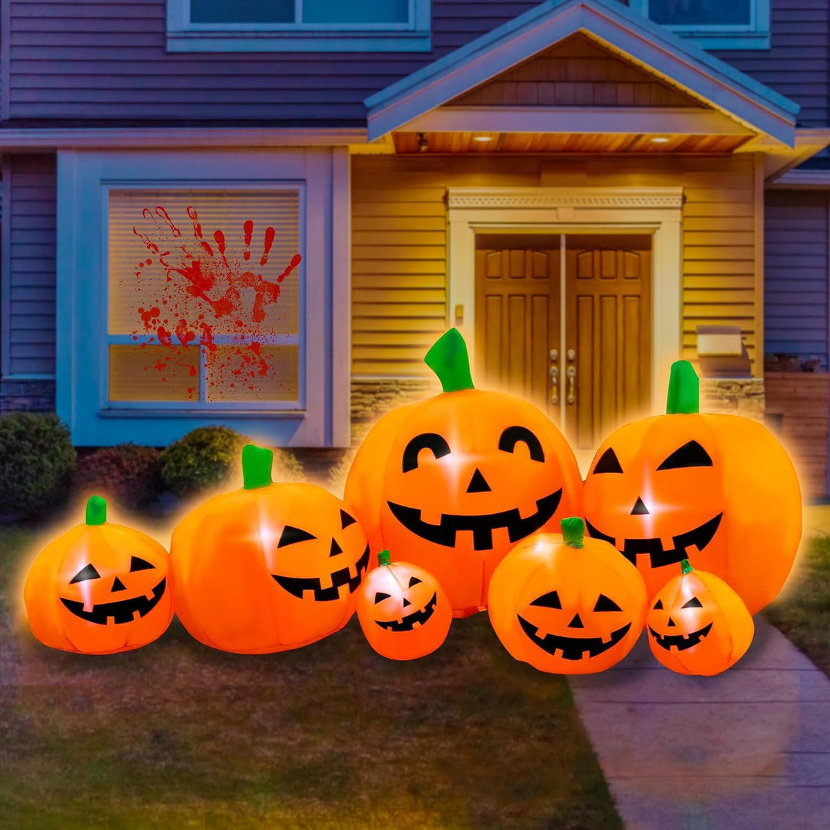 Halloween Inflatable Decoration with Built-in LED Lights for Yard Display