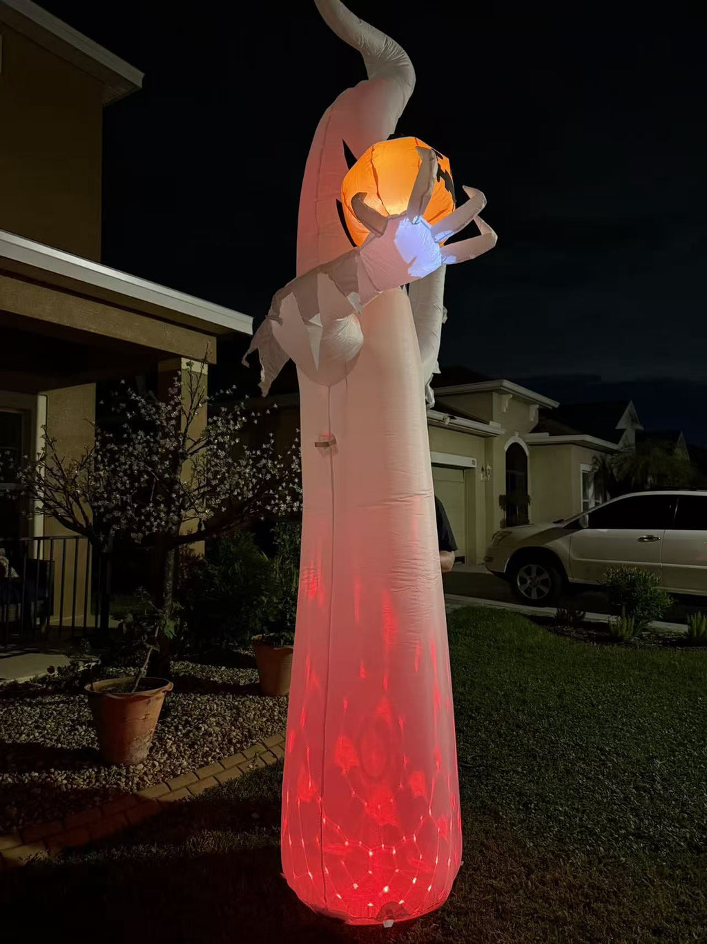 Wick's Outdoor Living Inflatable 12 Ft Ghost Lights Up Halloween Decoration