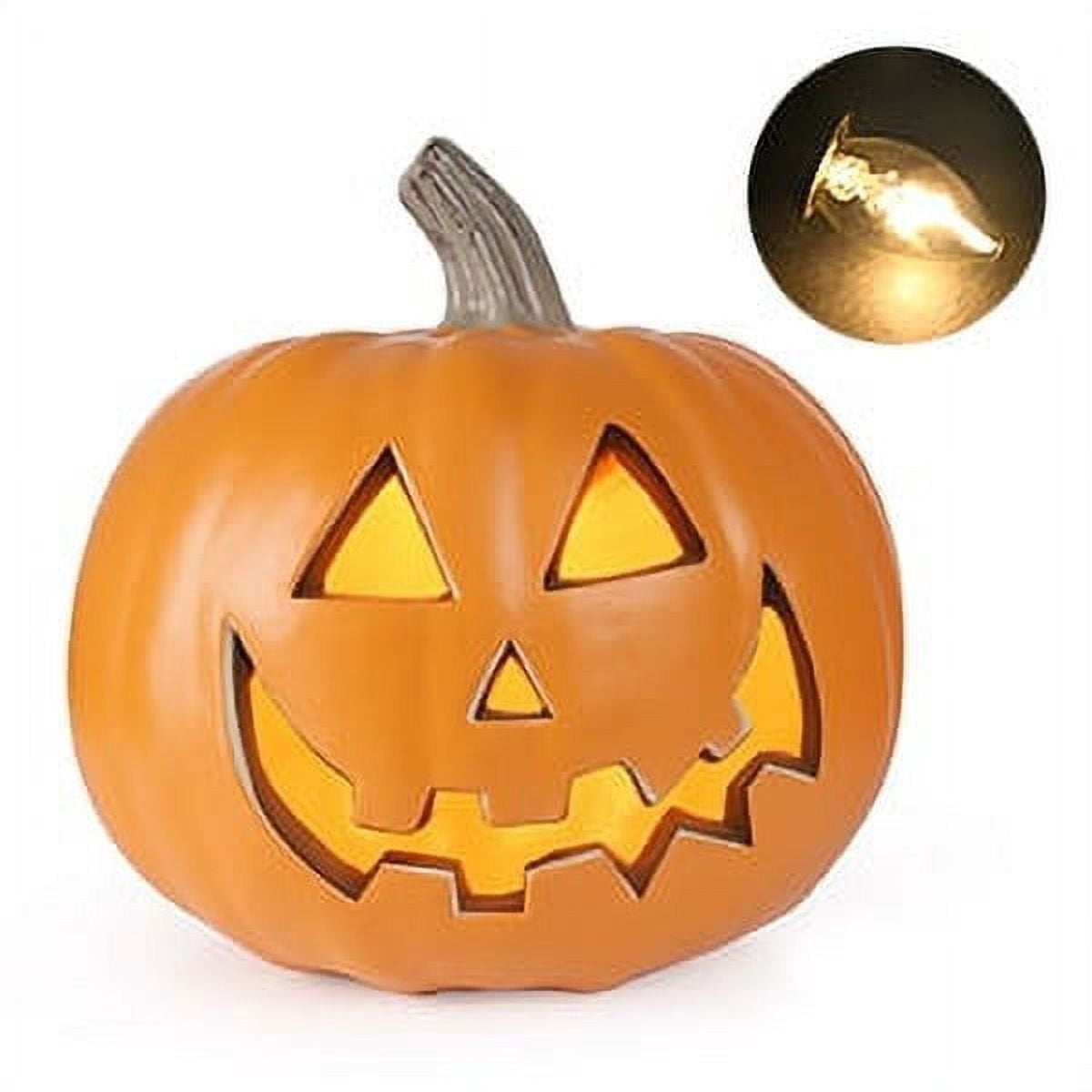 4Pack LED Lighted Jack O Lantern Indoor Outdoor Halloween Large Pumpkin Lantern Decoration