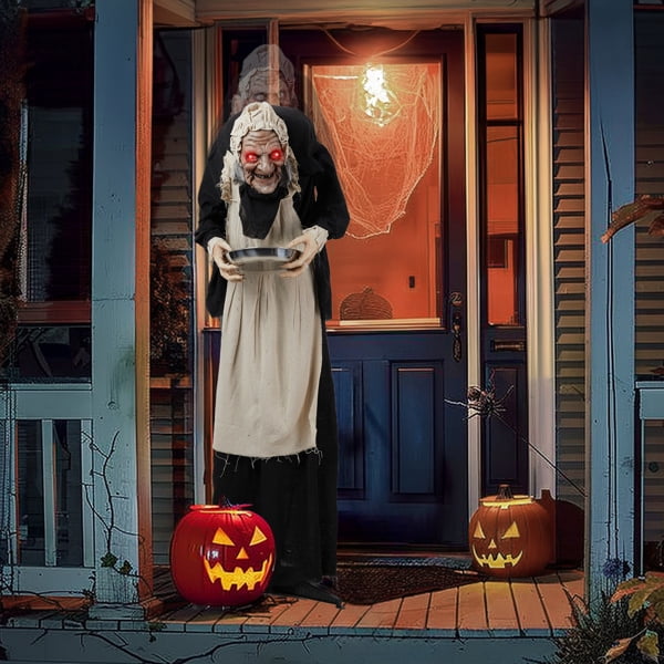 5FT Halloween Standing Decoration Touch-Activated with LED Lights for Yard Garden Party