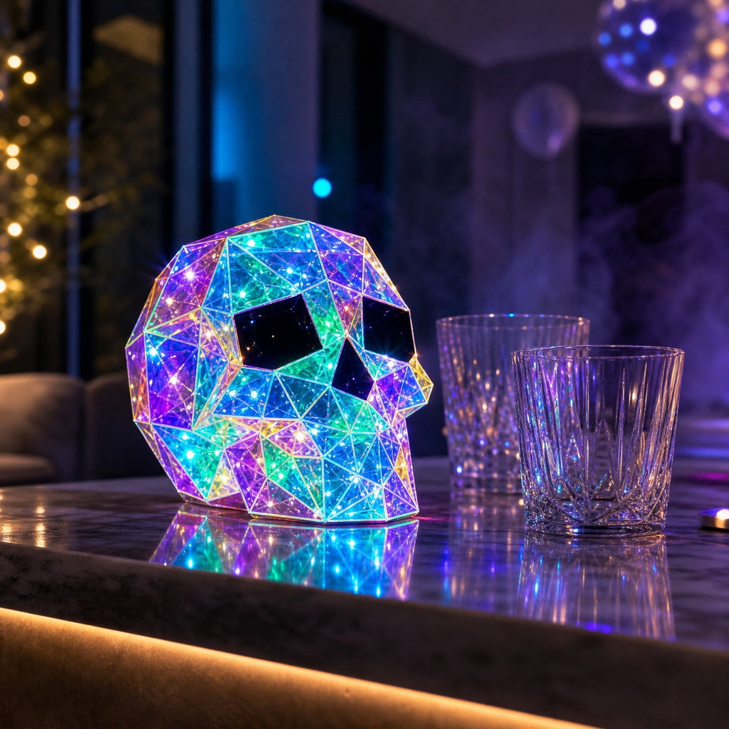 AuroraX Glowing Halloween Skull Decoration Light Up Halloween Skeleton Color Changing LED Battery Operated Hanging Halloween Party Decorations
