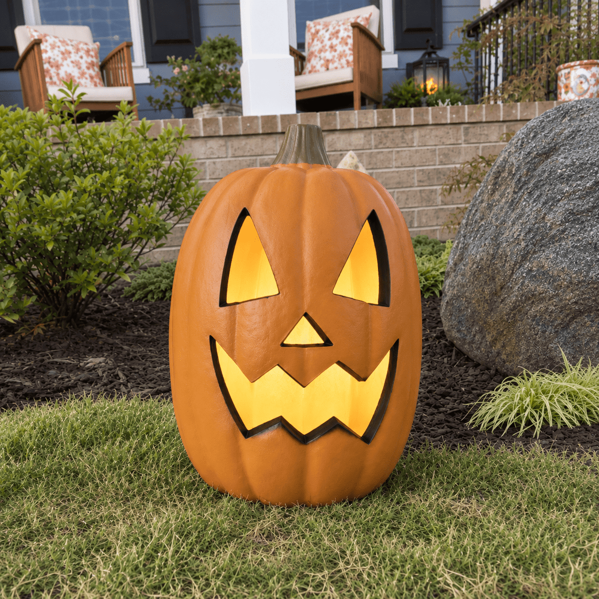 4Pack LED Lighted Jack O Lantern Indoor Outdoor Halloween Large Pumpkin Lantern Decoration