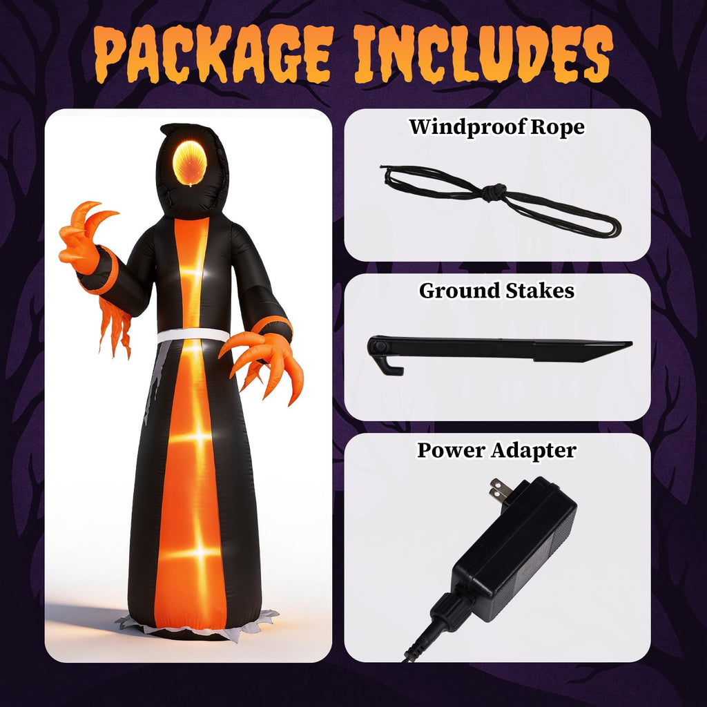 Ktaxon 12' Halloween Inflatables Ghost Outdoor Halloween Decoration,Built-In LED
