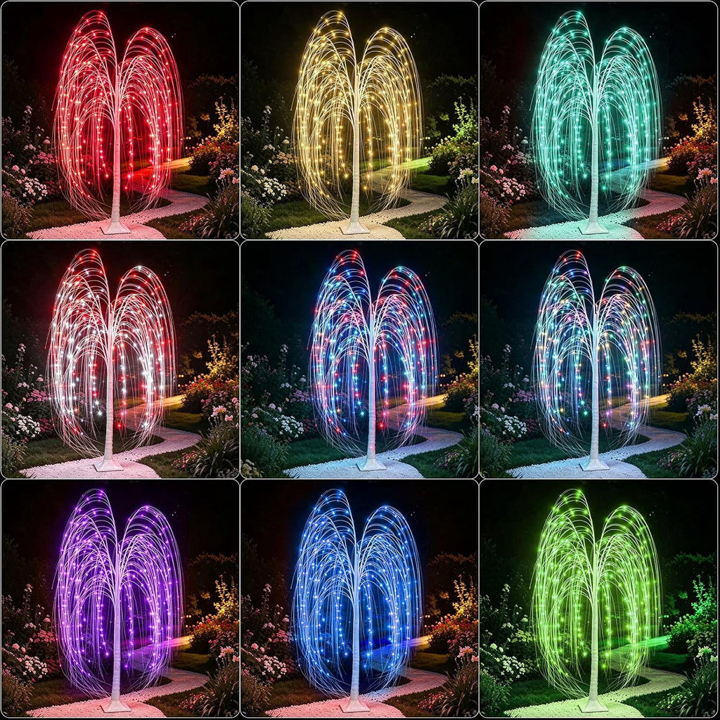 5FT Lighted Weeping Willow Tree, 216 LED, 32 Colors for Party, Home, Garden, Wedding, Christmas, Halloween
