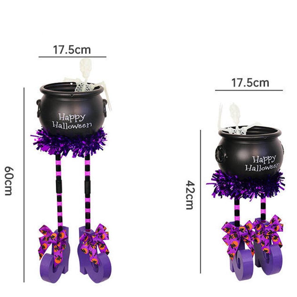 Witch Halloween Decorations Cauldron Halloween Decor Large Cauldron Halloween Decor with Glow Skeleton Indoor Halloween Table Decor Halloween Party Decor Spooky Halloween Bucket