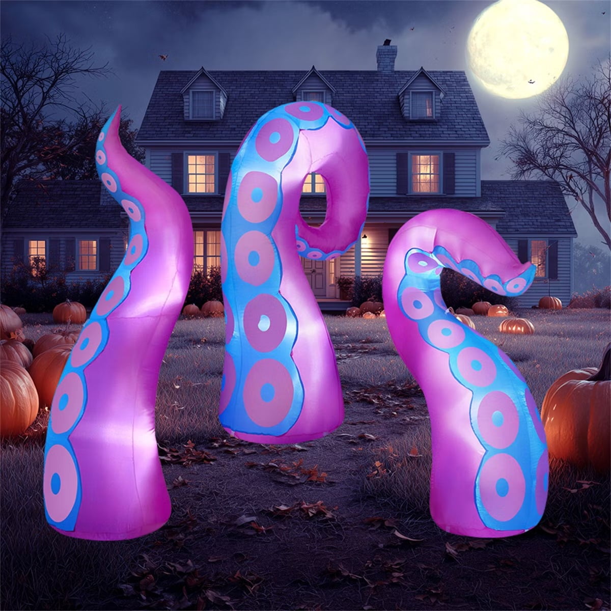 Joyfy 9 ft Halloween Inflatable UFO Alien Decoration with Built-in LEDs,UFO Halloween Decorations Outdoor Blow Up Yard Lawn Decoration