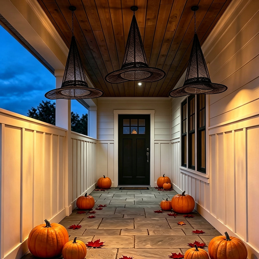 Clearance Witch Hat Halloween Light, LED Hanging Witch Hat Decoration,Battery Operated Spooky Lamp for Indoor Outdoor Party, Porch, Mantel Decor