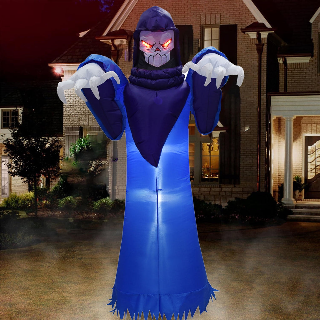KINQUINN 7.55 Ft Giant Halloween Inflatable Decorations Outdoor Blow Up Grim Reaper Ghost LED Lights Stakes Tethers Yard Garden Lawn Home Party Holiday Outside Decor