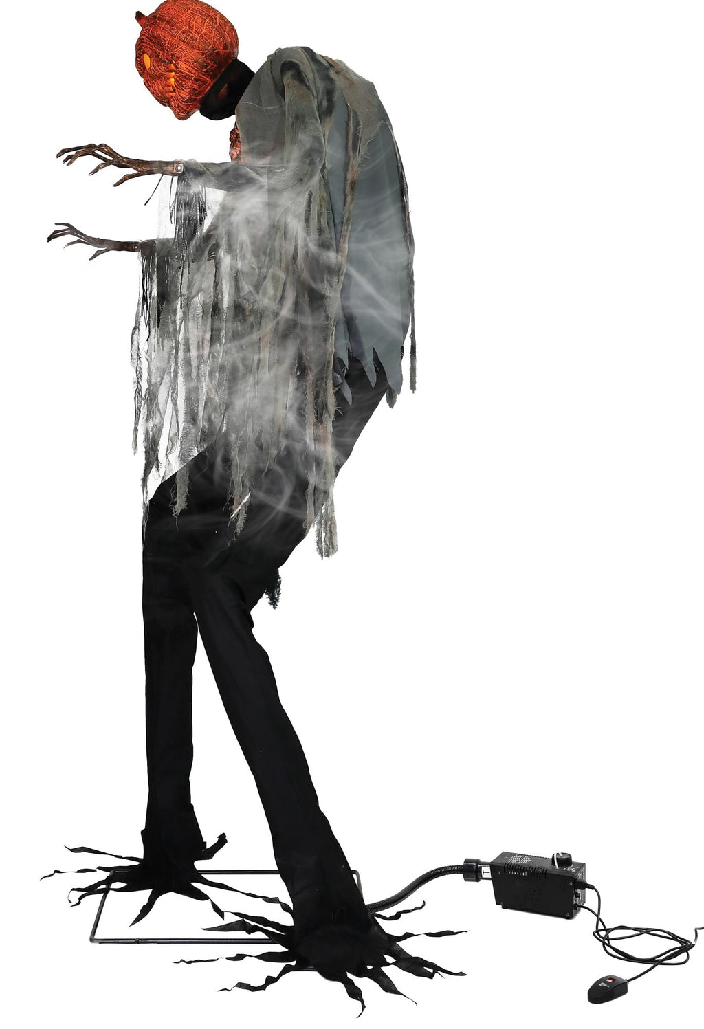 Seasonal Visions 7 ft. Animated Scorched Scarecrow with Fog Machine Halloween Decoration