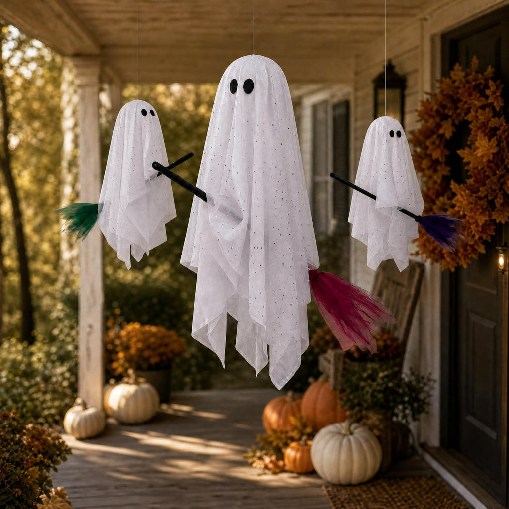 Halloween Decorations 3PC Light Up Ghost Spooky Ghost Decor with Remote for Porch Home Indoor Outdoor Garden Yard Lawn Party Decor