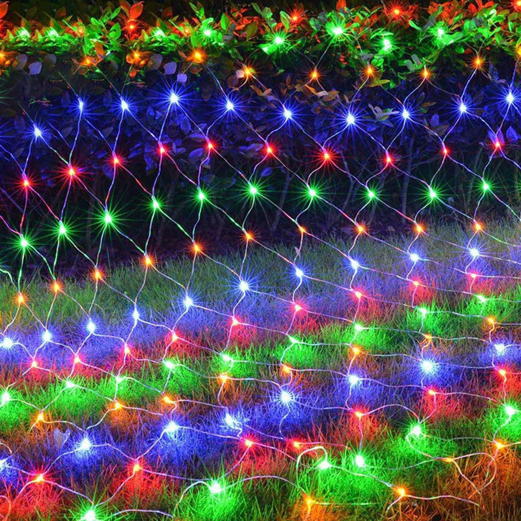 Garden Net Lights, Battery Operated 672 LED Waterproof Net Mesh Lights with 8 Modes, 6x4M Fairy String Lights for Outdoor Indoor Christmas Tree, Bush, Backyard, Garden, Party Décor