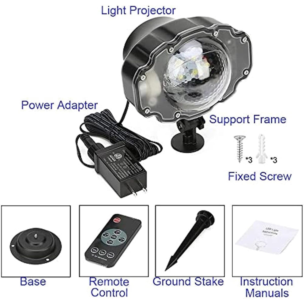 LINLIN Snowflake Projector Light, LED Christmas Snow Light Landscape Spotlights Waterproof with Remote&Timer Decorative Lighting