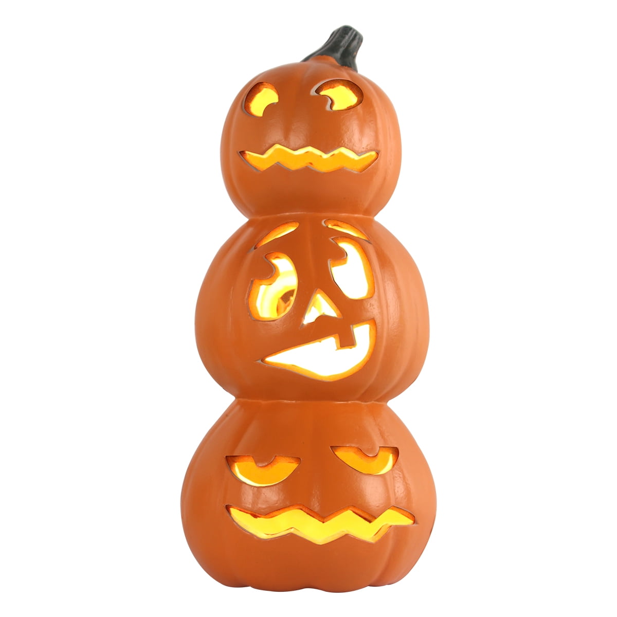 4Pack LED Lighted Jack O Lantern Indoor Outdoor Halloween Large Pumpkin Lantern Decoration