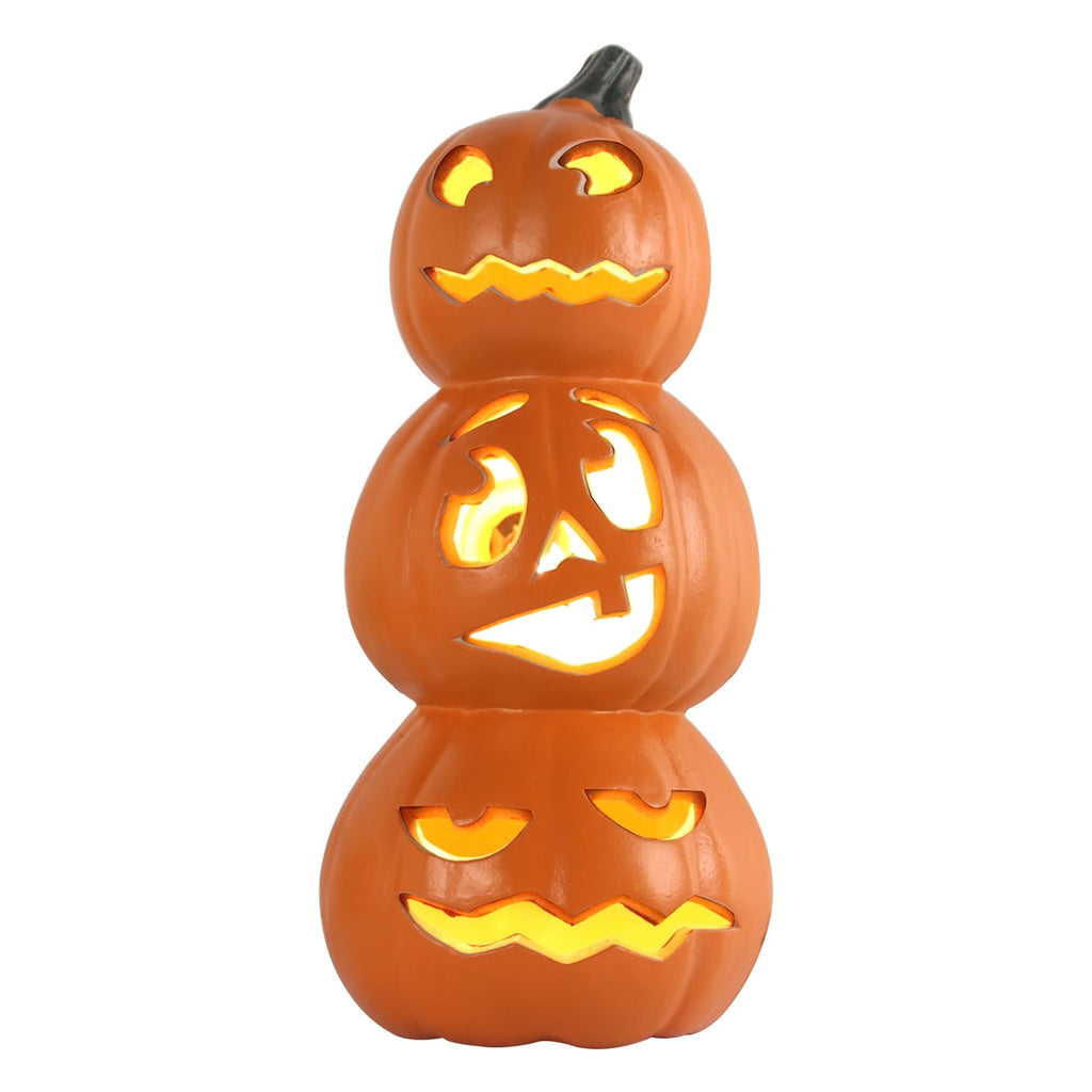 DUNCHATY LED Halloween Pumpkin Lights Set of 2, LED Pumpkin Decorations, Halloween Decor for Outdoor, Garden & Window (20"+21")