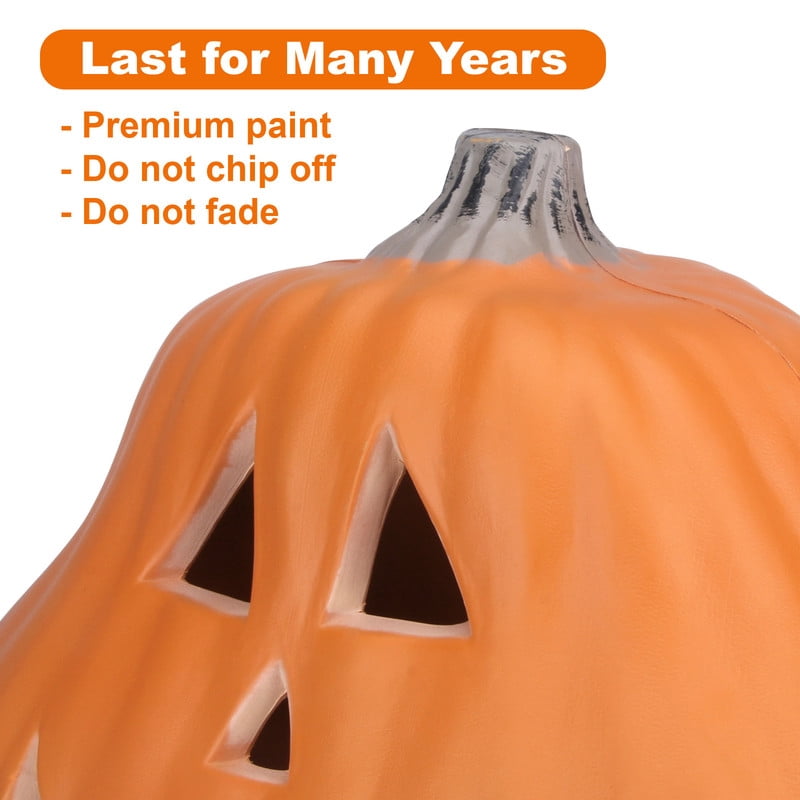DUNCHATY 21" LED Pumpkin Light, Extra Large Angry Jack O' Lantern Halloween Decor for Outdoor Yard - Furious Face