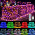 204 LED Christmas Net Lights Outdoor Connectable, 9.8FT x 6.6FT | 35 Colors Changing Halloween Net Lights with Remote, 9 Modes RGB Mesh Light Plug in for Bushes, Xmas, Garden, Holiday Decor
