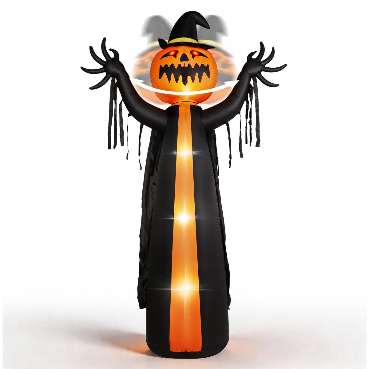 Zimtown 10 FT Halloween Inflatables Pumpkin with A Turning Head,Outdoor Halloween Decoration