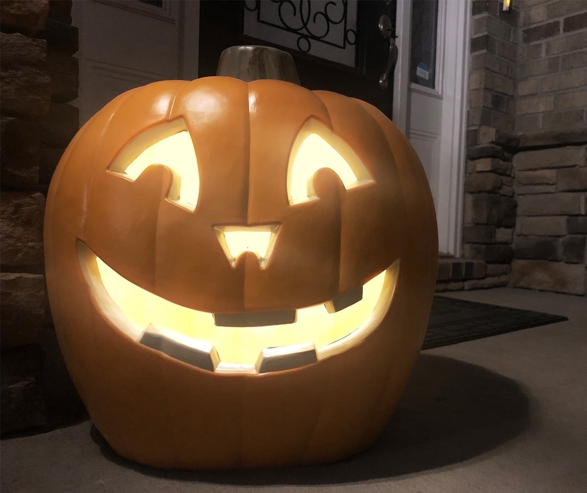 4Pack LED Lighted Jack O Lantern Indoor Outdoor Halloween Large Pumpkin Lantern Decoration