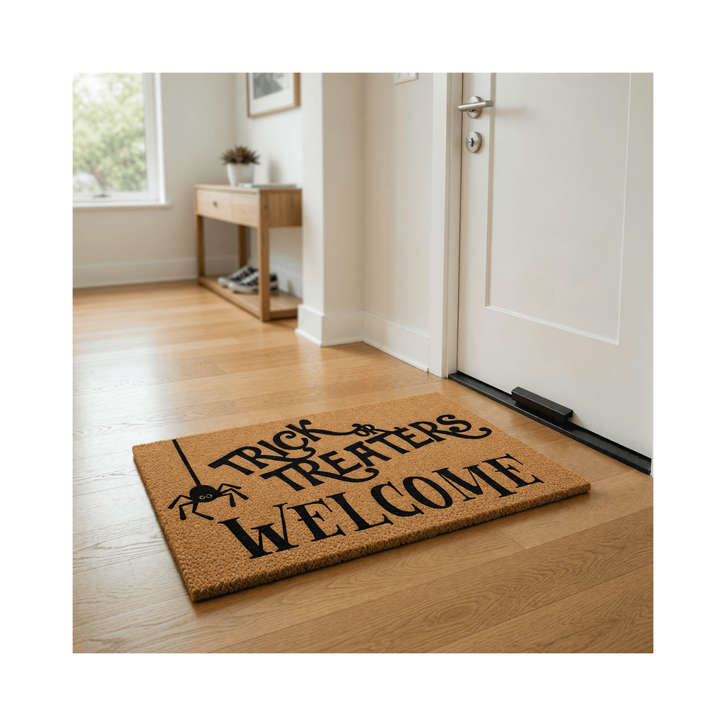 Trick Or Treaters Welcome Doormat, Halloween Spider Front Door Mat, Outdoor Entryway Welcome Mat (36x72 inches) WoodByStu 5594