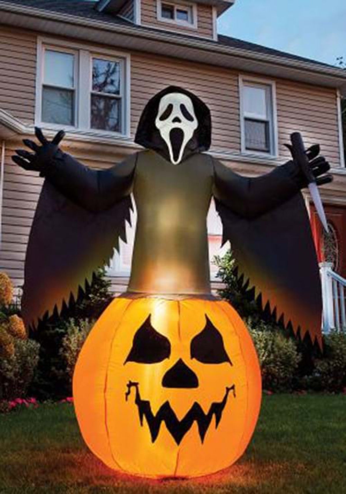 Scream Ghost Face Pumpkin Halloween Lawn Inflatable