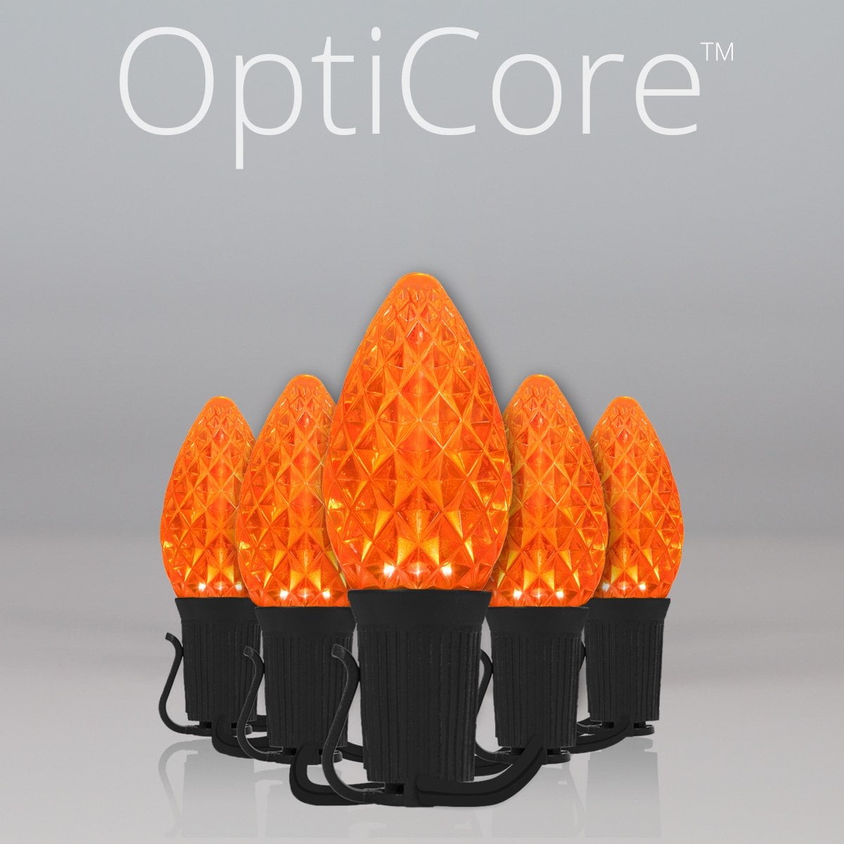 50 OptiCore LED Purple and Orange C7 String Lights with Shatterproof Bulbs for Halloween Displays Party Decoration, 50ft, Indoor Outdoor Black Wire