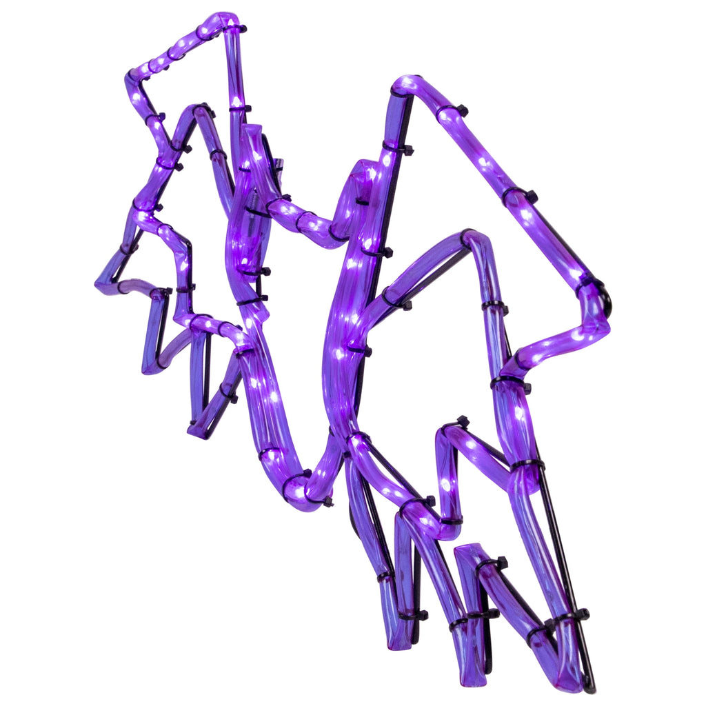 Northlight LED Lighted Bat 4-Function Halloween Window Decoration - 24" - Purple Lights