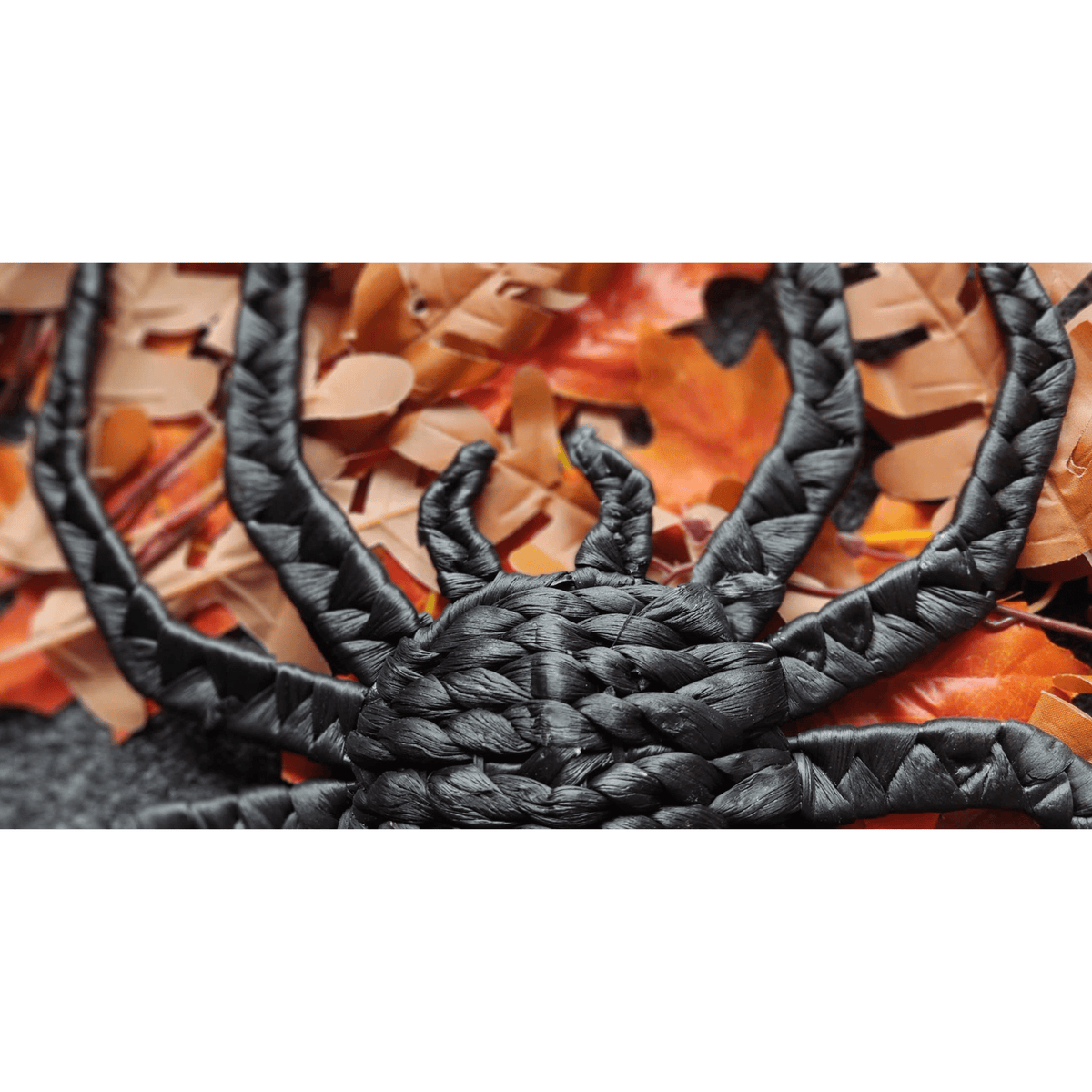 Set of 2 Handwoven Black Rattan Spider Wall Decor – Halloween or Gothic Accent