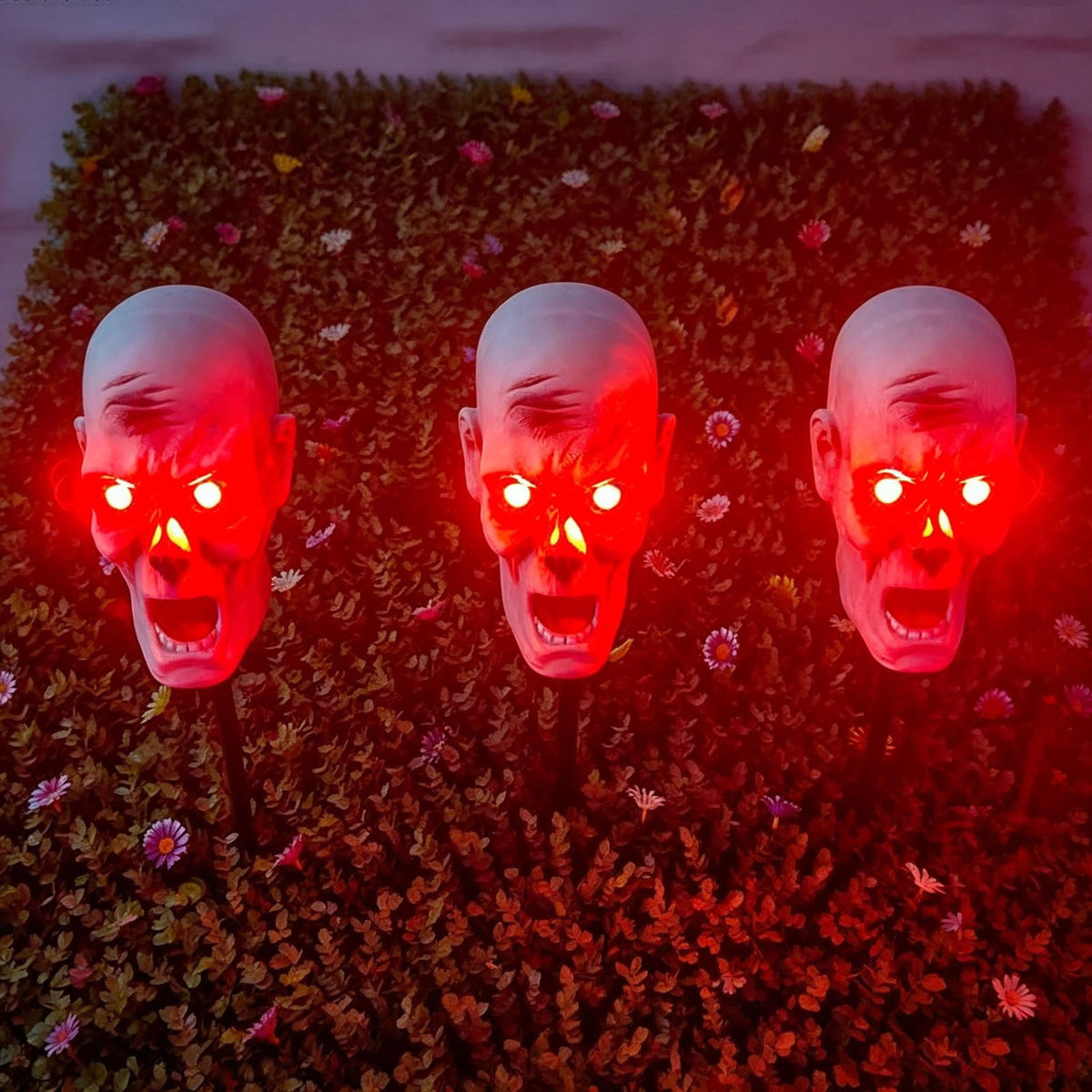 Halloween Lighted Skeleton Decor Outdoor, Solar-Powered Stake Light Realistic Scary Graveyard Bone Hands & Arms with LEDs, IP65 Waterproof for Lawn Garden Yard Party, Purple & Green
