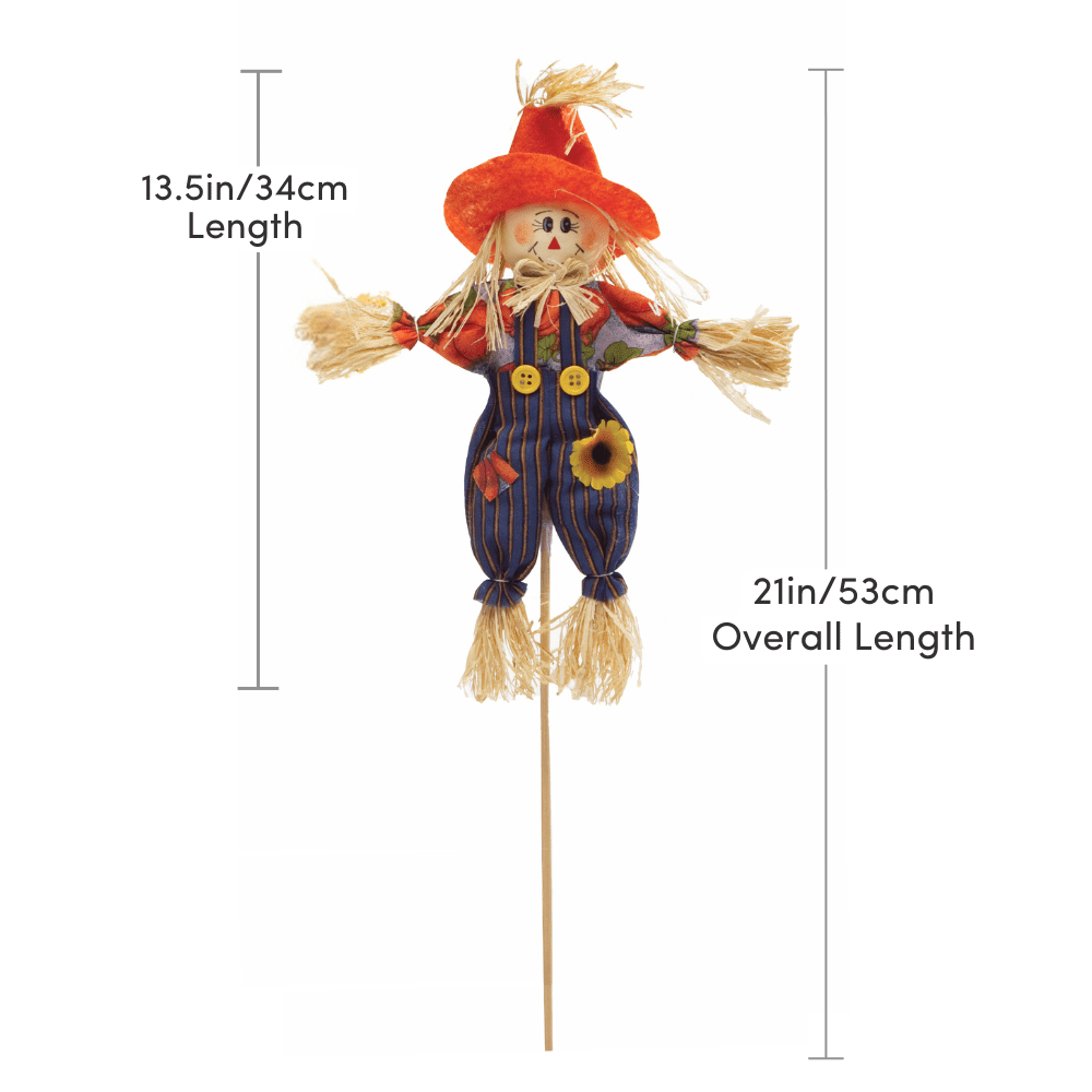 Small Scarecrow Decorations for Halloween or Thanksgiving - Assorted Bulk Case of 36 - 21"OAL