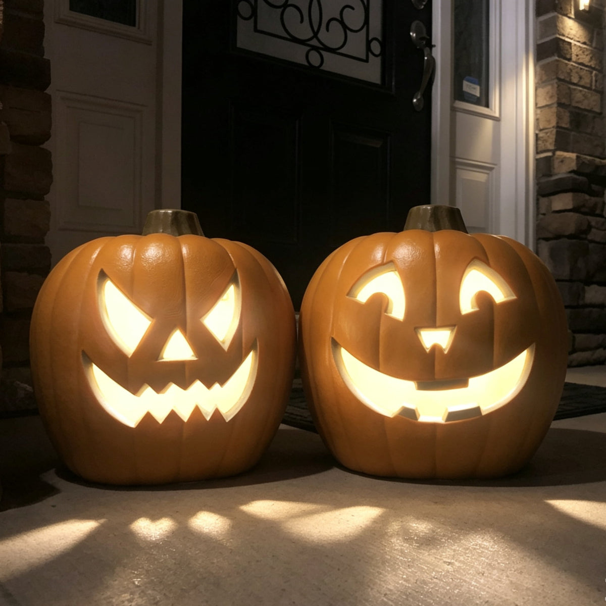 4Pack LED Lighted Jack O Lantern Indoor Outdoor Halloween Large Pumpkin Lantern Decoration