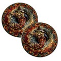 2Pcs 3D Round Halloween Doormat Set – Witch Hat Black Cat & Pumpkin Skull Design, Non-Slip Polyester Entry Mat For Indoor/Outdoor, Spooky Cute Fall Decor, Perfect Gift For Halloween Lovers (48X48")