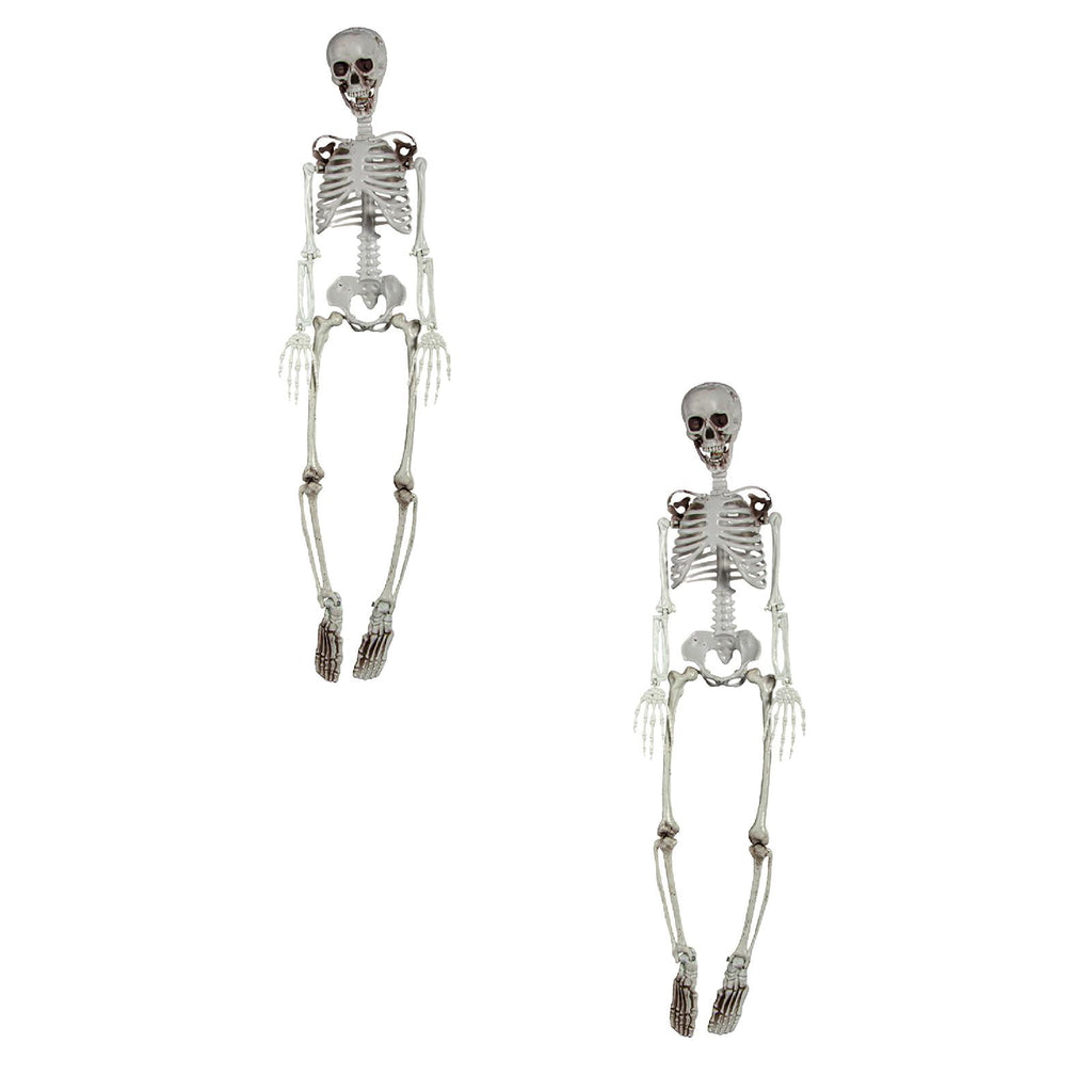 2Pcs 90Cm Human Skeleton Ornament Halloween Party Bar Props Halloween Full Body Skeleton Props Realistic Human Bones With Movable Joints For Halloween Part Event Party
