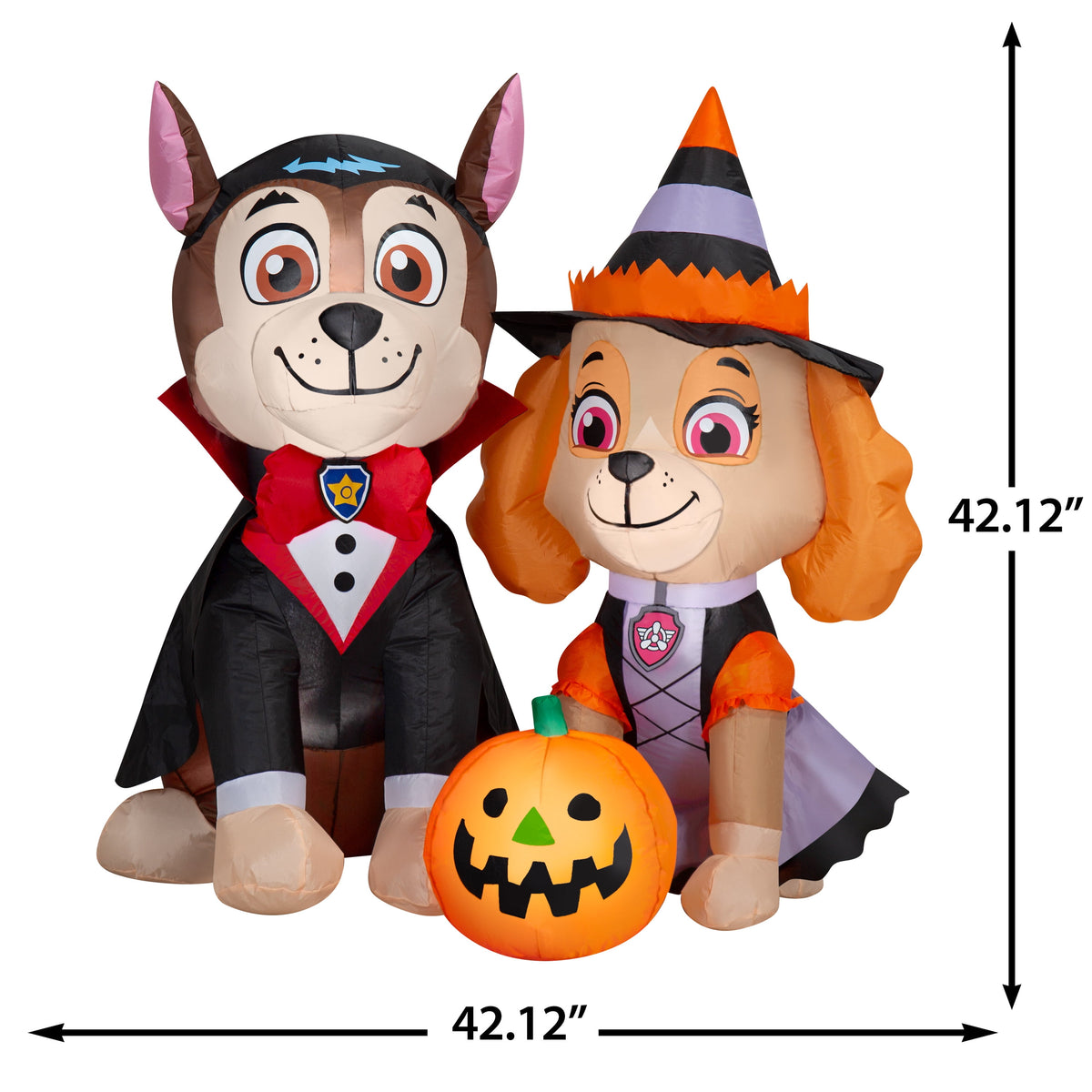 PAW Patrol Halloween Inflatable Scene with Vampire Chase and Witch Skye, 3.5-Ft Lighted Airblown Yard Decor