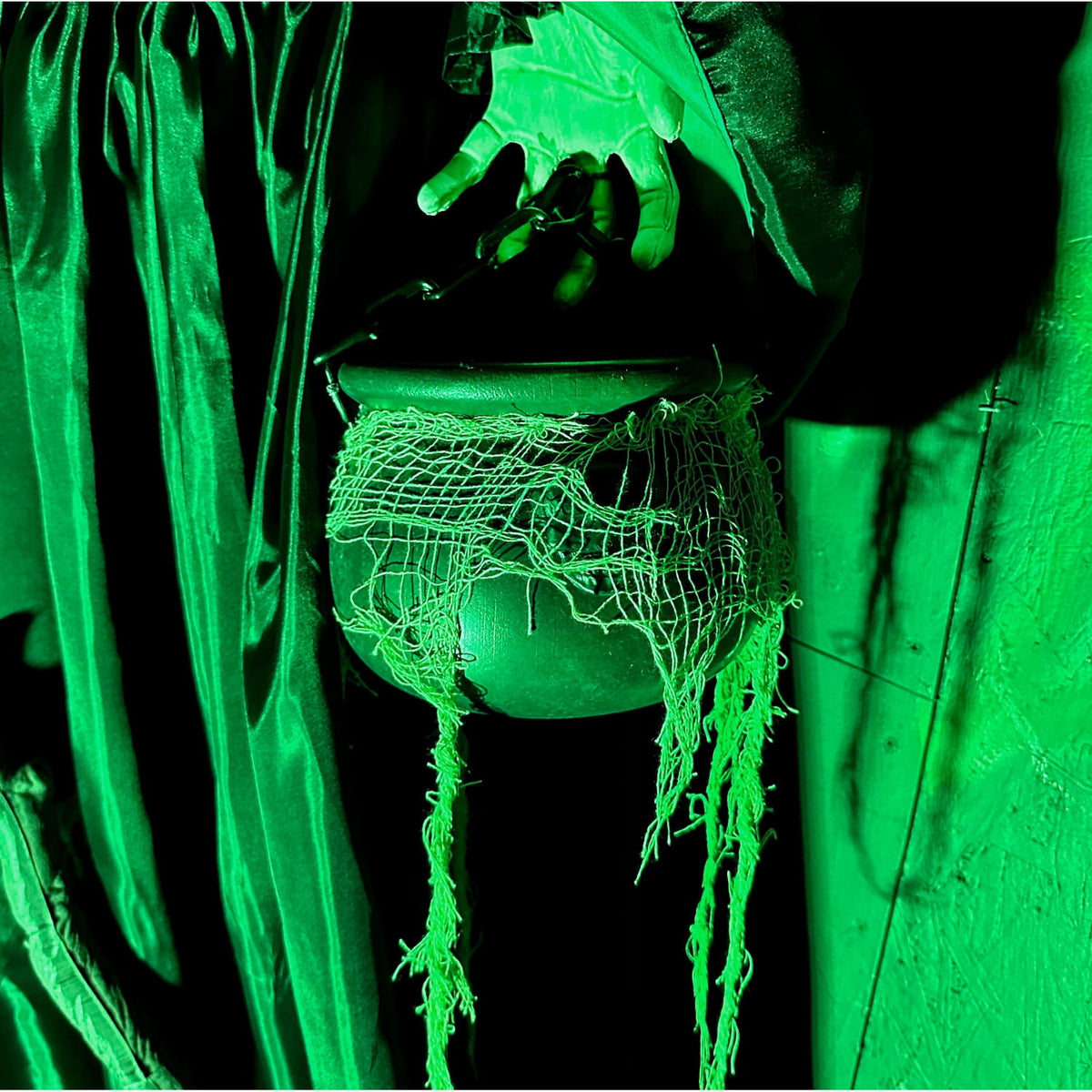 Haunted Hill Farm 6.0-Ft. Touch-Activated Mounted Flying Witch Halloween Animatronic