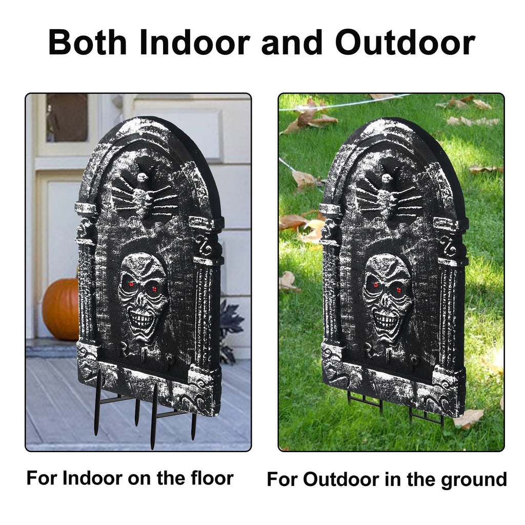 Halloween Foam RIP Graveyard Tombstones, 7Pack(3 x L-Size + 4 x XL-Size) Foam Tombstone for Halloween Party Outdoor Decorations
