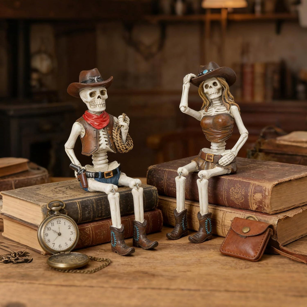 Halloween Skeleton Statue in Bikini Sunglasses for Summer and Spooky Decor