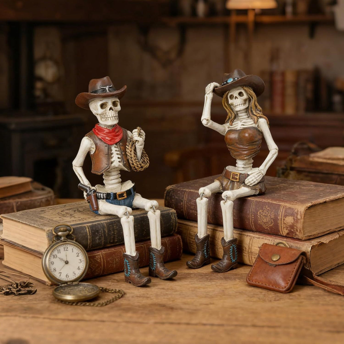 Halloween Skeleton Statue in Bikini Sunglasses for Summer and Spooky Decor