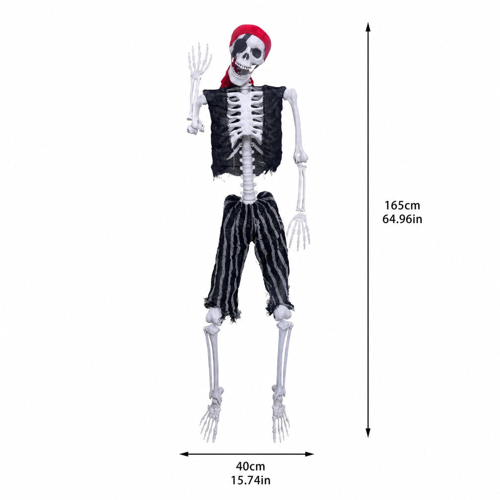 Skeleton 5 Foot Life Size Pirate Skeleton for Spooky Halloween Haunted House Party Indoor and Outdoor Decoration Props