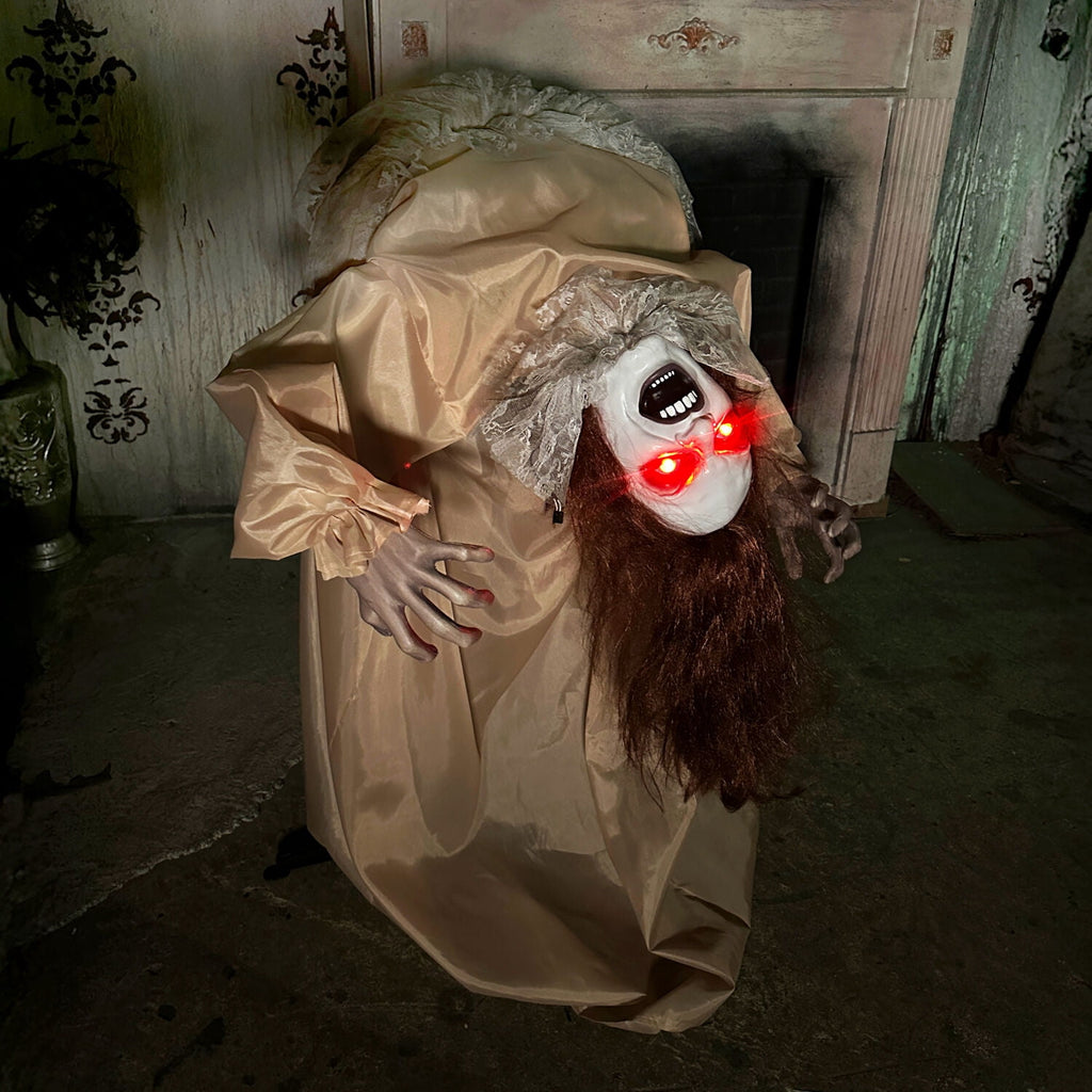 Haunted Hill Farm 4.3 ft Touch-Activated Animated Spectre on Tomb Halloween Accessory, HHRPRTOMB-1FLSA