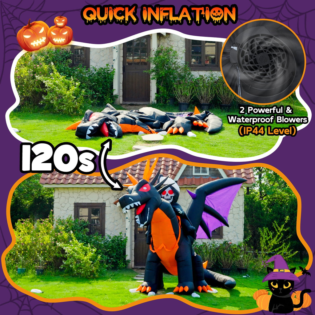 BSHAPPLUS® 9 ft Halloween Pumpkin UFO Inflatable,Walk-in Inflatable Yard Decor with Levitating Cow,Built-in LED Lights,Outdoor Blow up Decor for Lawn Garden Party,19.7ft Extra-Long Power Cord