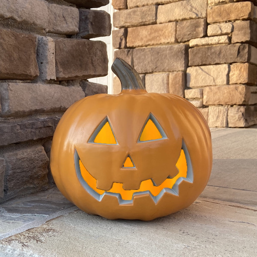 4Pack LED Lighted Jack O Lantern Indoor Outdoor Halloween Large Pumpkin Lantern Decoration